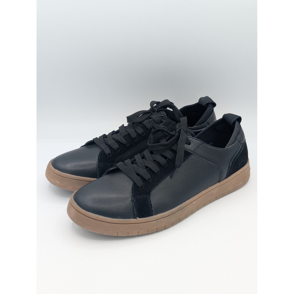 Bar III Ventura Black Leather Sneakers 11M‎ Urban Modern Minimalist Athleisure